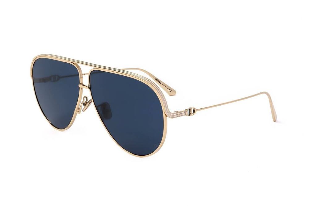 Christian Dior Sunglasses EVERDIOR CD40027U 10V Gold Aviator Frame Blue Lens New